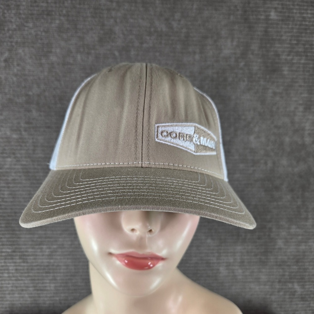 Richardson Mens OSFM Khaki White Core & Main Style 112 Trucker Hat Cap